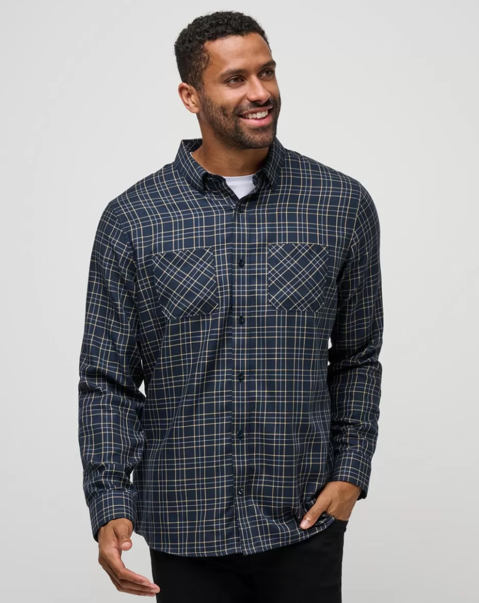 CLOUD FLANNEL PLAID BUTTON-UP*TravisMathew New
