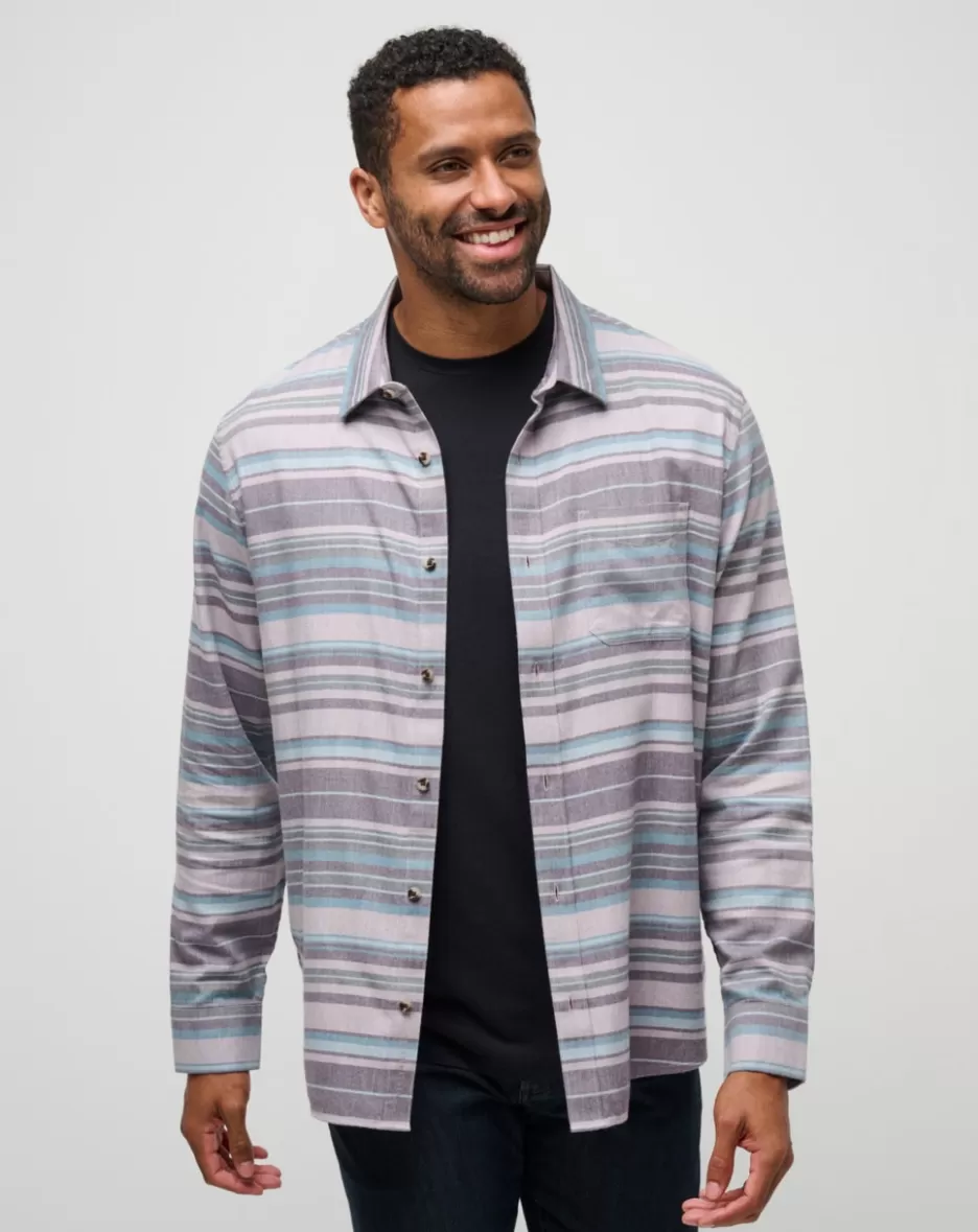 CLOUD FLANNEL STRIPE BUTTON-UP*TravisMathew Sale