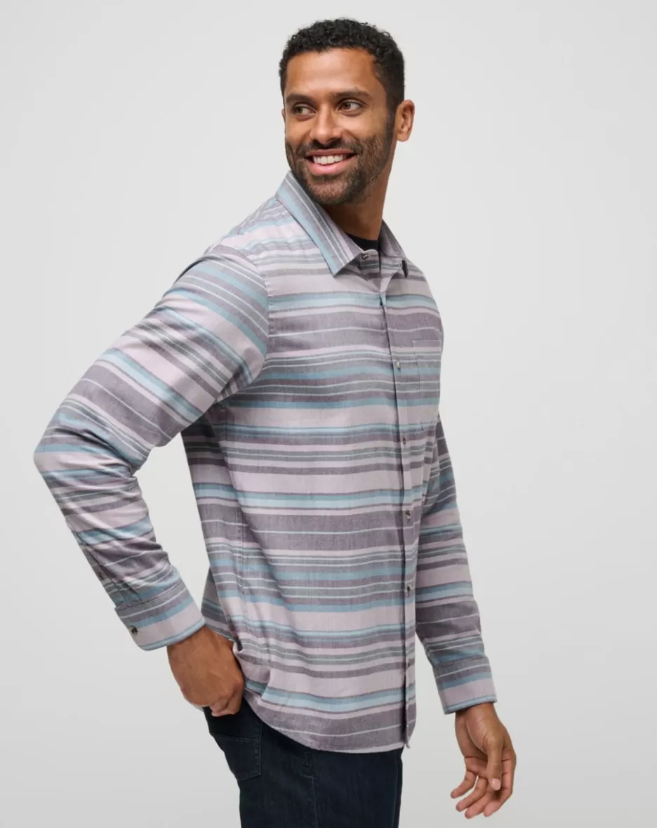 CLOUD FLANNEL STRIPE BUTTON-UP*TravisMathew Sale