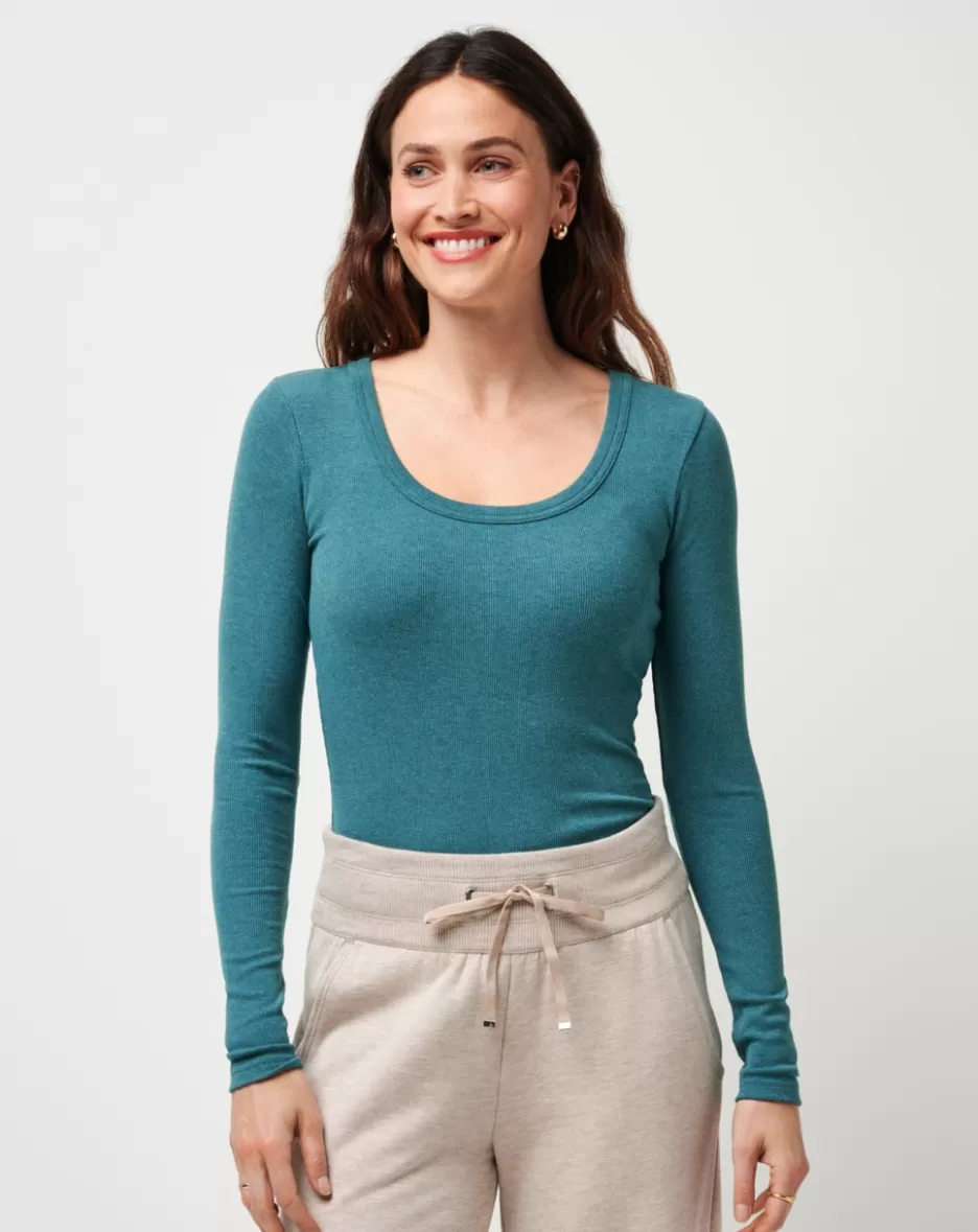 CLOUD RIB RETREAT LONG SLEEVE TOP*TravisMathew Cheap