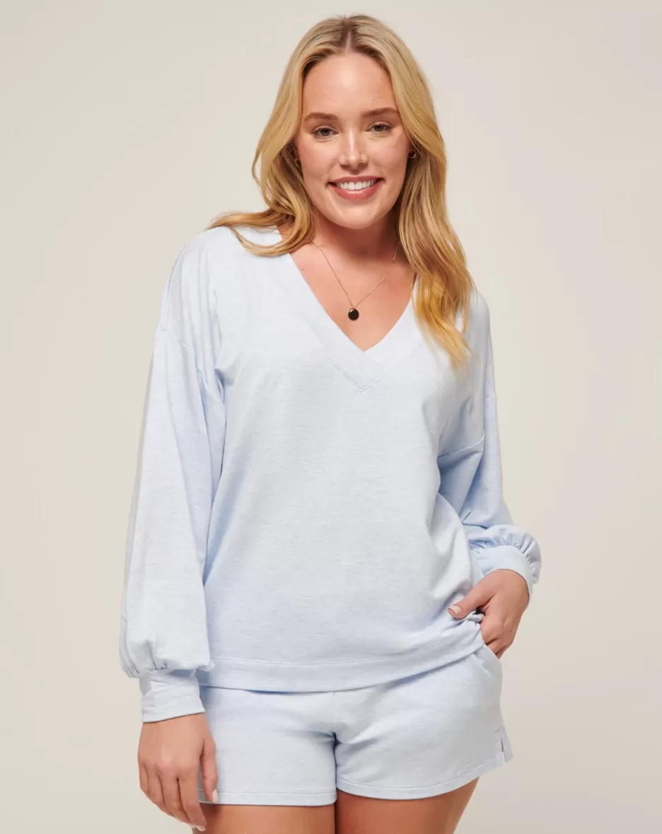 CLOUD TERRY VNECK TOP*TravisMathew Discount