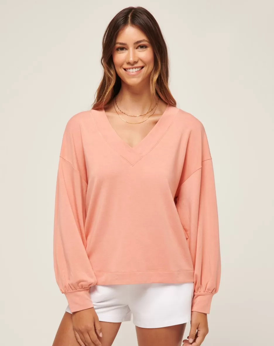 CLOUD TERRY VNECK TOP*TravisMathew Discount