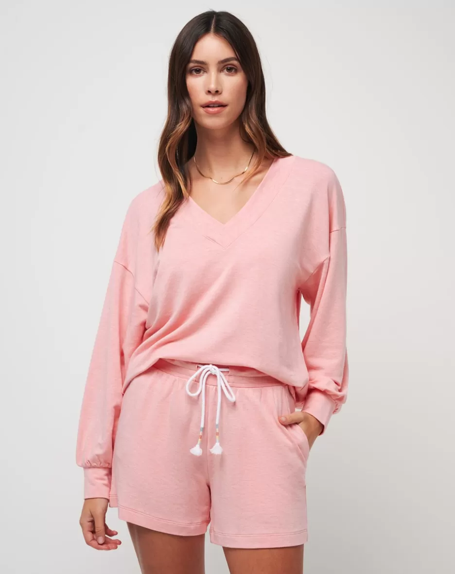 CLOUD TERRY VNECK TOP*TravisMathew Cheap
