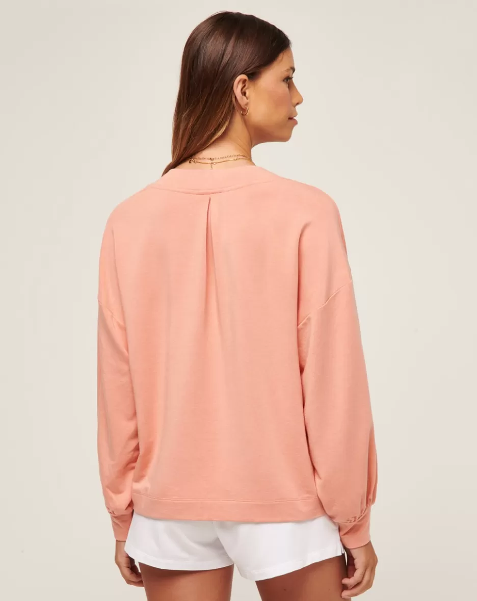 CLOUD TERRY VNECK TOP*TravisMathew Discount