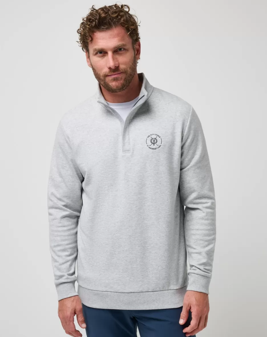 ST ANDREWS SHADOW CHECK QUARTER ZIP*TravisMathew New