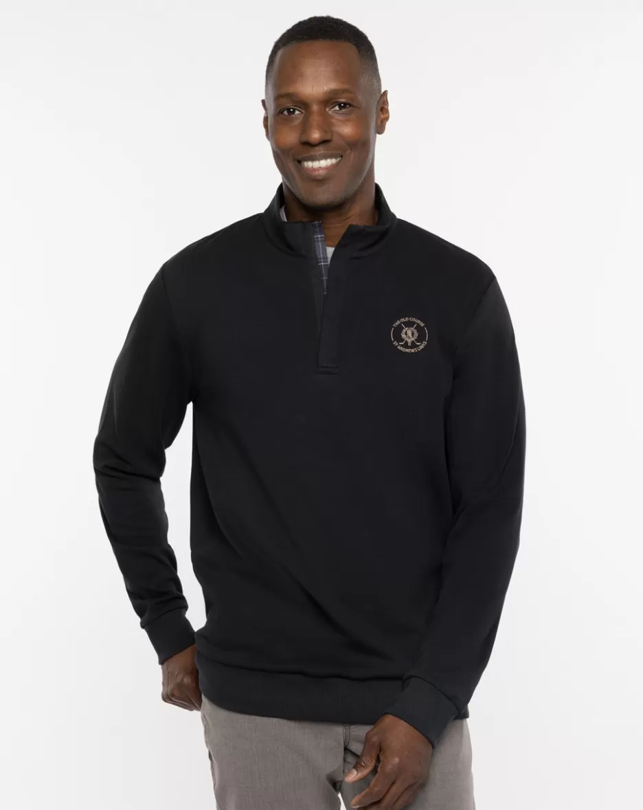 ST ANDREWS SHADOW CHECK QUARTER ZIP*TravisMathew Store
