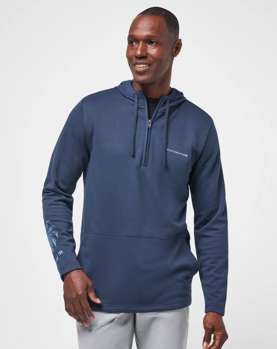 UPGRADED PALM HOODIE QUARTER ZIP*TravisMathew Flash Sale
