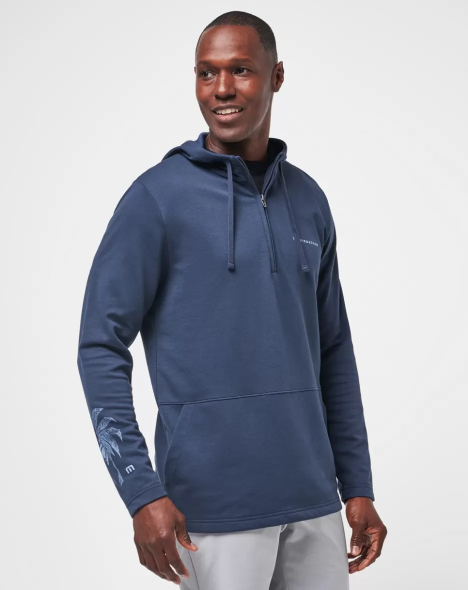 UPGRADED PALM HOODIE QUARTER ZIP*TravisMathew Flash Sale