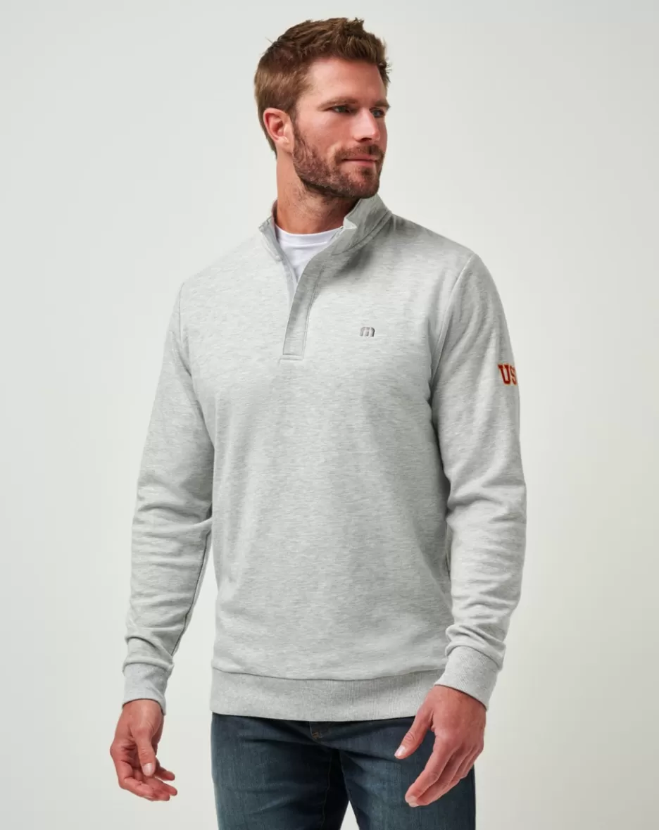 USC CLOUD QUARTER ZIP 2.0*TravisMathew Flash Sale